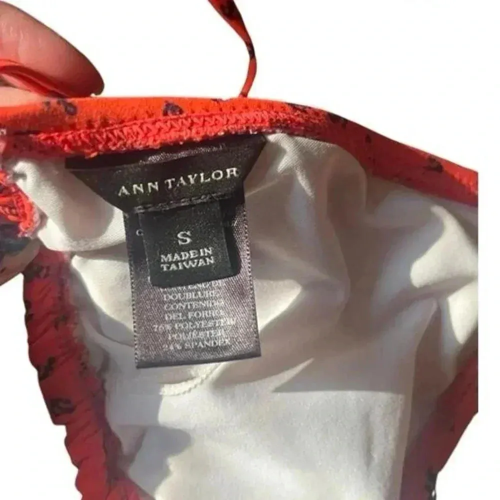 Ann Taylor  Red Anchor Nautical Coastal String Bikini Top Size S Small - Image 4