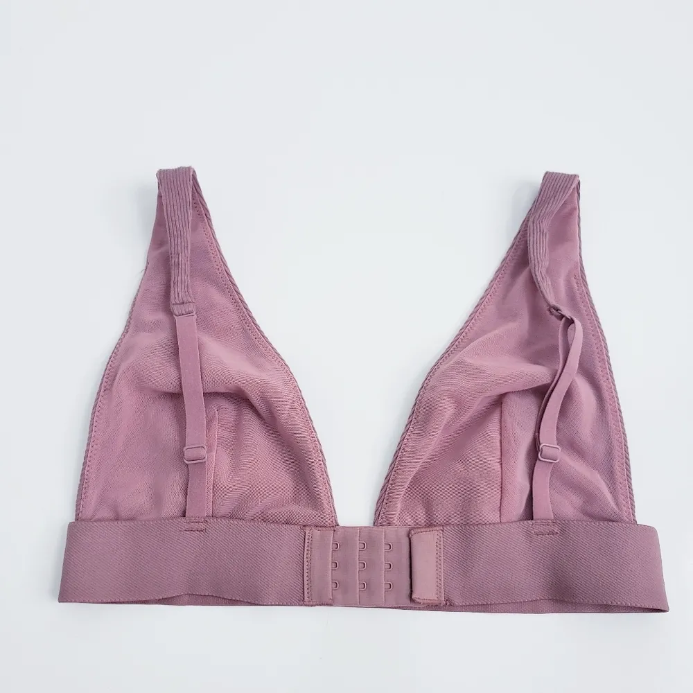 Skims Rose Mauve Clay Plunge Unlined Bralette - Image 5
