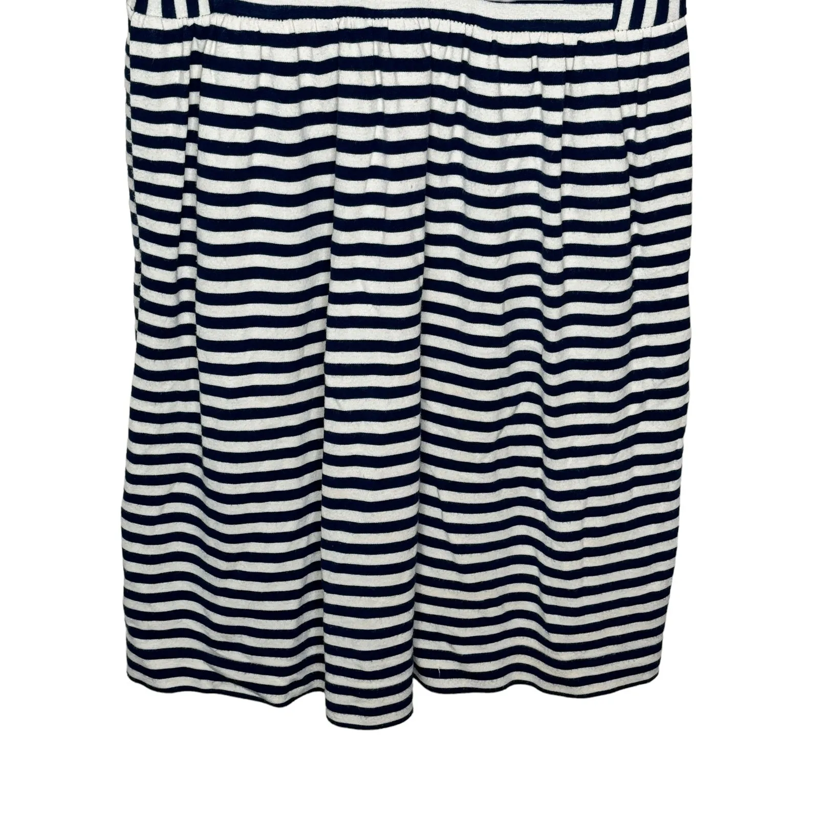 Madewell Women T-Shirt Dress Afternoon Sleeveless Striped‎ Pockets Pleated Large - Image 4