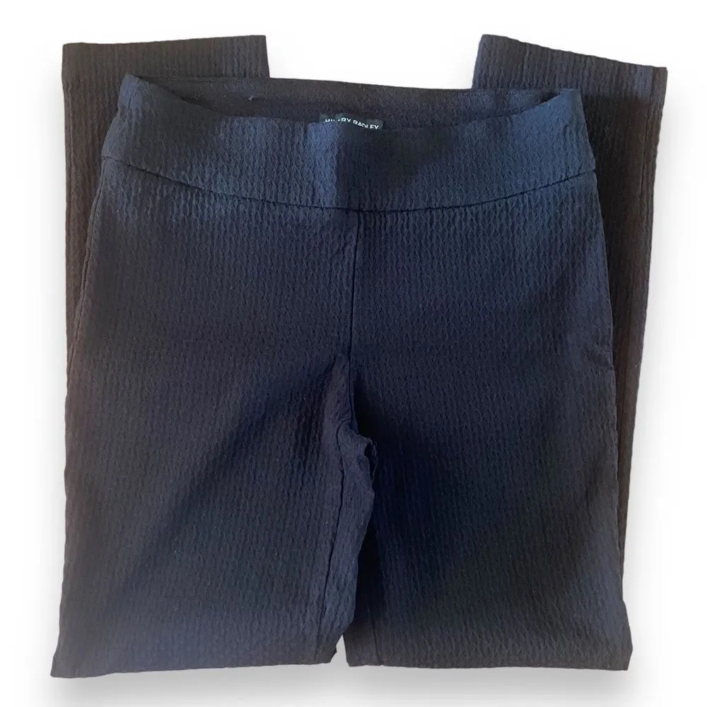 Hilary Radley Black Textured Slim Leg High Rise Stretch Ponte Pants Size 6 - Image 6