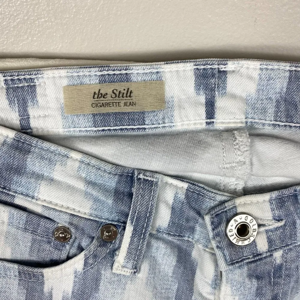 AG The Stilt Cigarette Leg Skinny Ikat Print Jean Size 25 - Image 19