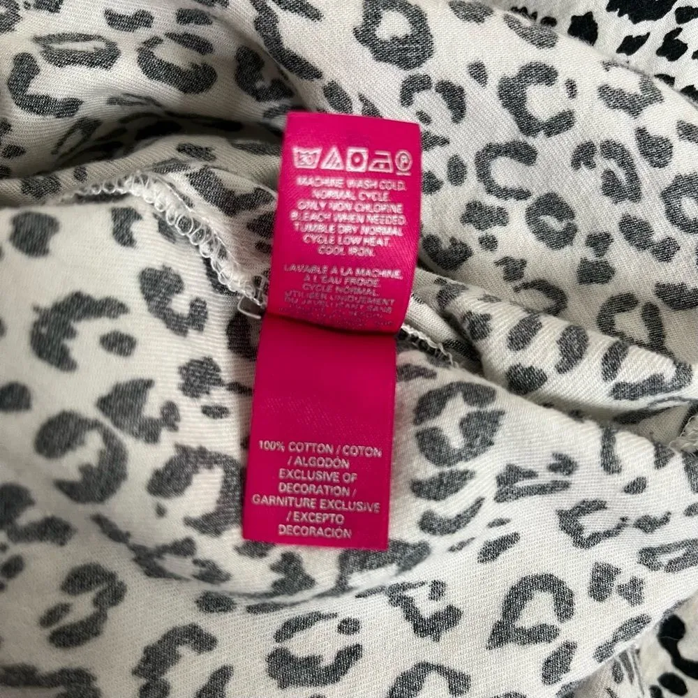 VICTORIAS SECRET WHITE Leopard Print Cotton Robe Anorak Tie Front Size Small - Image 10