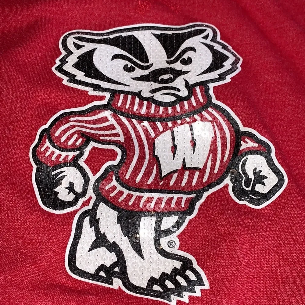 University of Wisconsin Bucky Badger Sequin Sweatshirt Size Small - Image 5