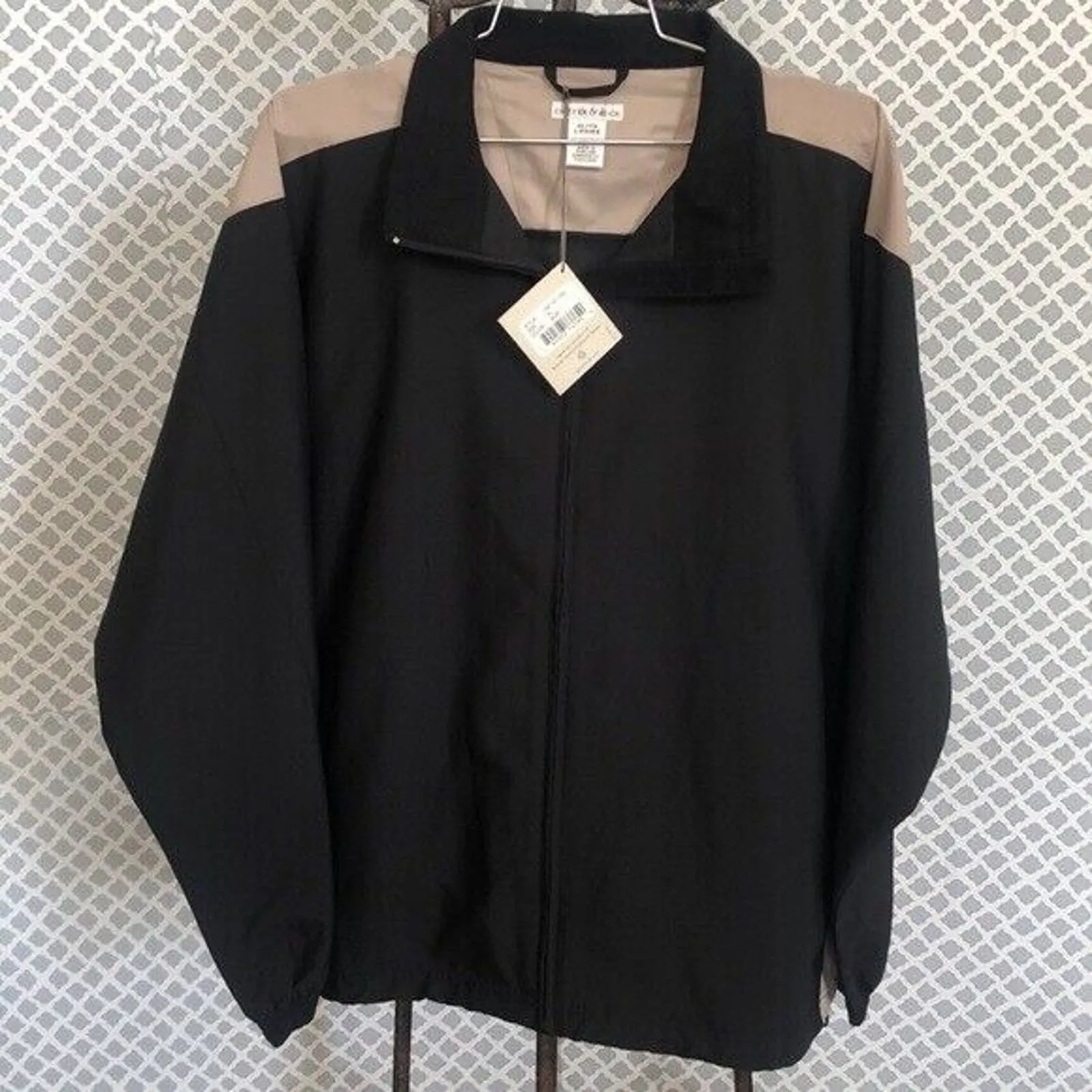 Cutter & Buck black tan windbreaker Zip Up jacket Ladies Size XL Golfing - Image 3