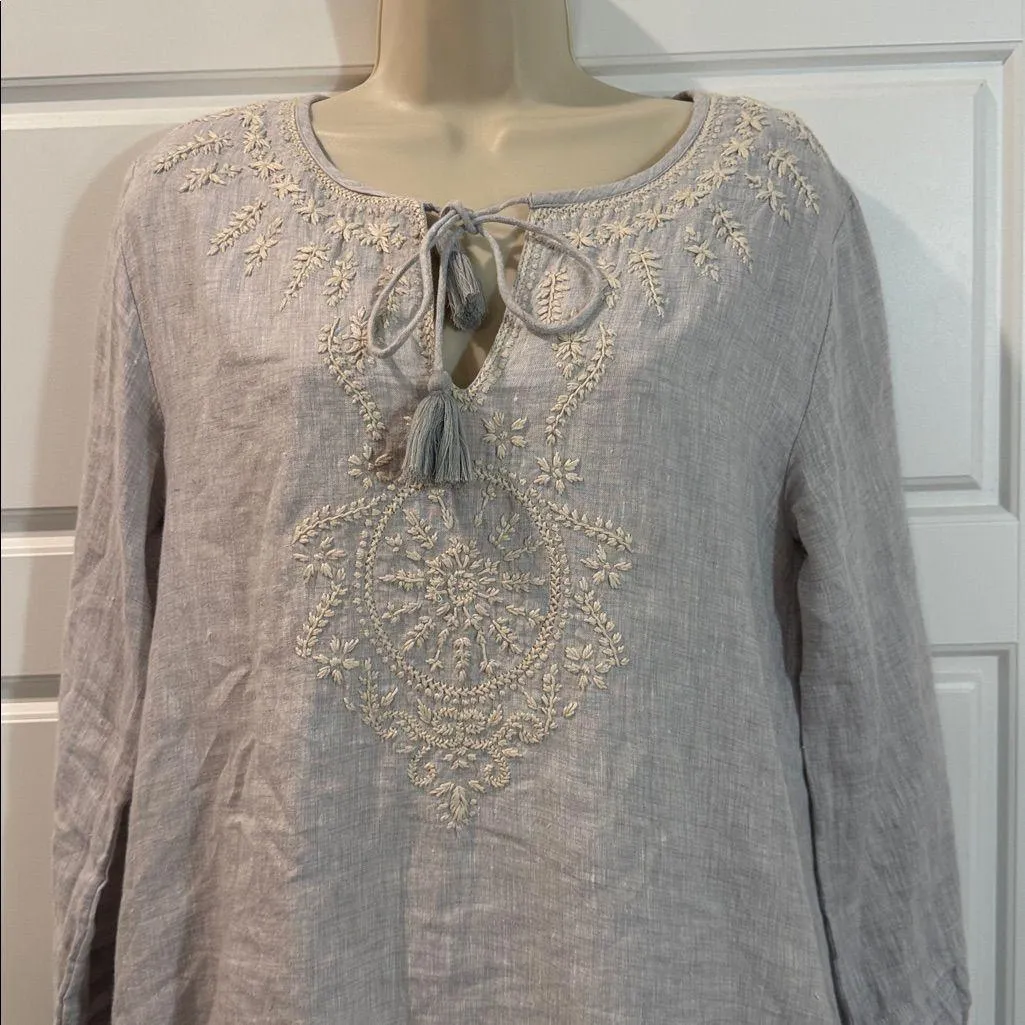 Roller Rabbit “Sora” Grey Linen Dress XS - Image 4