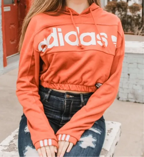 Adidas Cropped Hoodie - Image 2