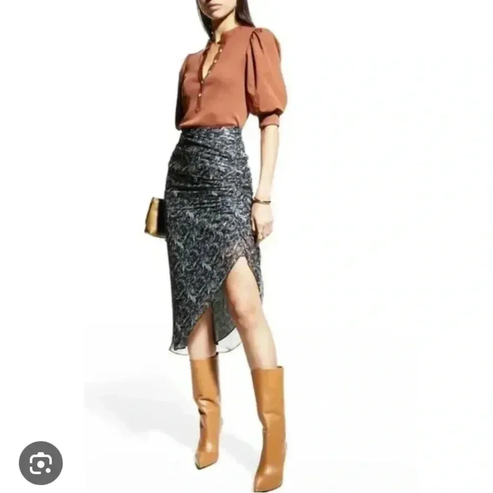 NWT Veronica Beard silk designer revolve Herst Skirt 16 fall  host Pick casual - Image 2