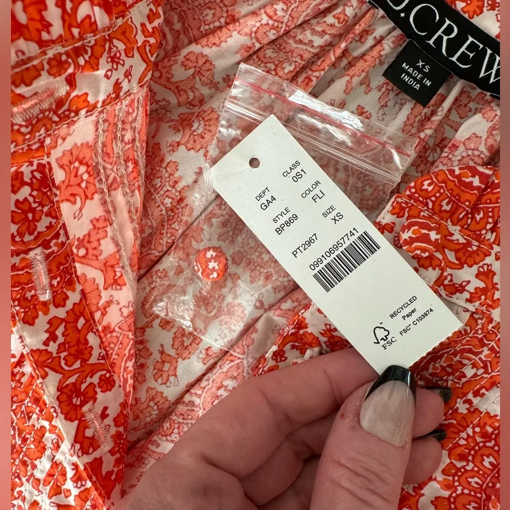 NEW!  Ruffle-collar mini dress in cotton poplin floral bouquet - Image 8