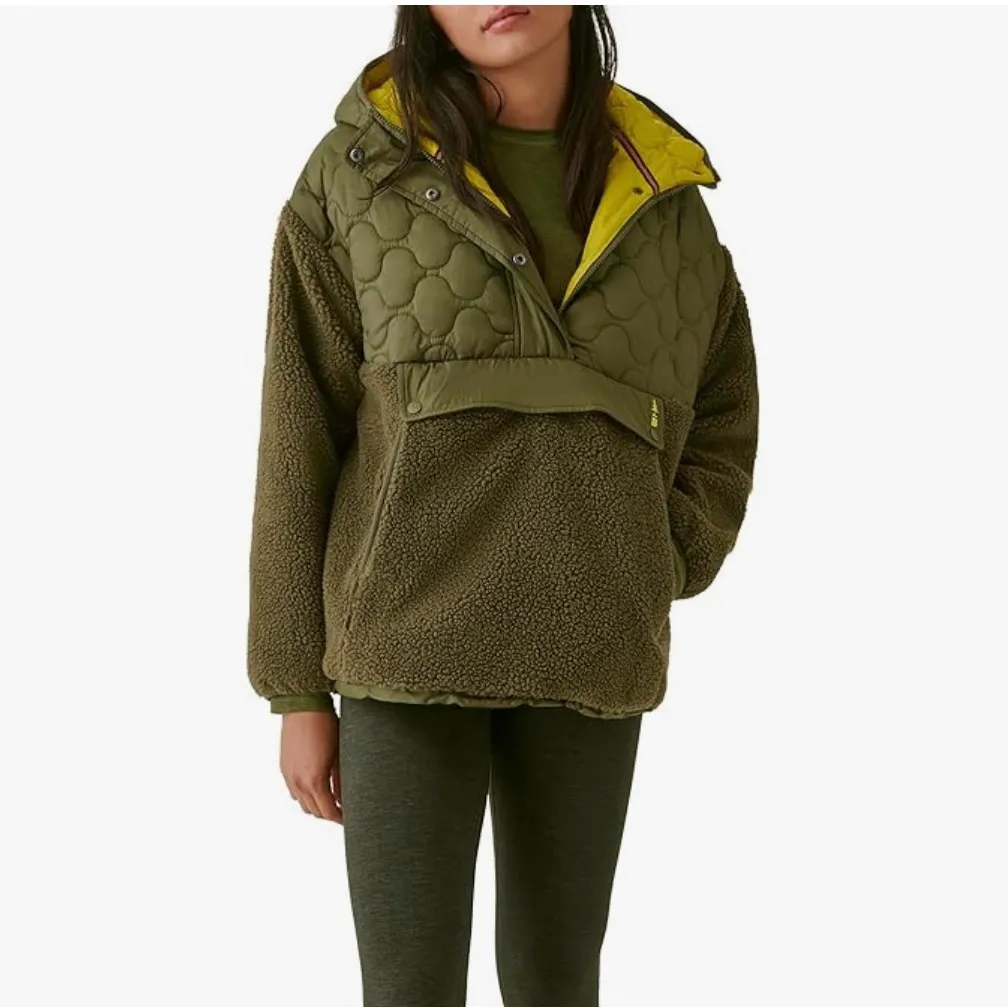 New BASS OUTDOOR Women's Hooded Sherpa Soft Jacket Military Green XLarge Size XL - Image 3