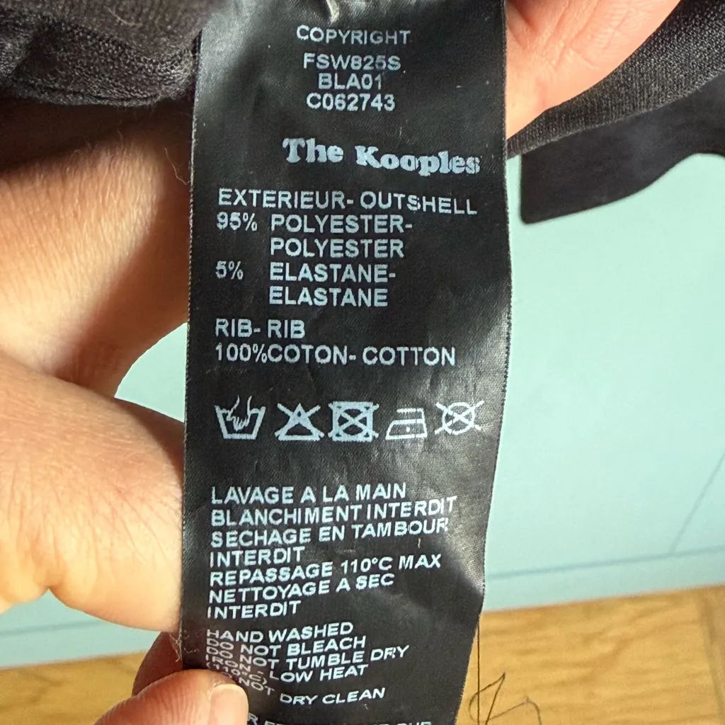 The Kooples Black Moto Fleece Jacket w/ Leather Effect Size XS - Image 9