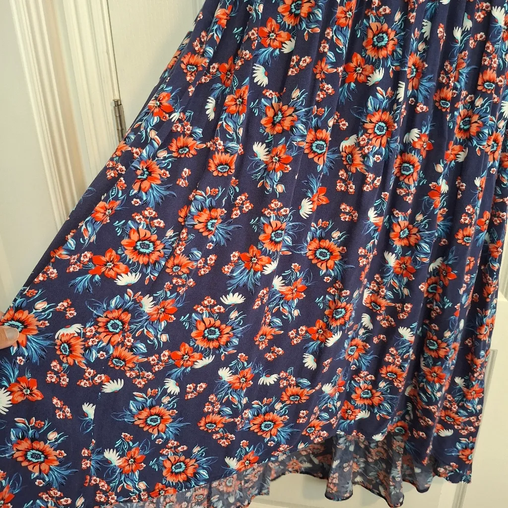 Torrid Sz 1 Floral Navy Blue Dress - Image 7