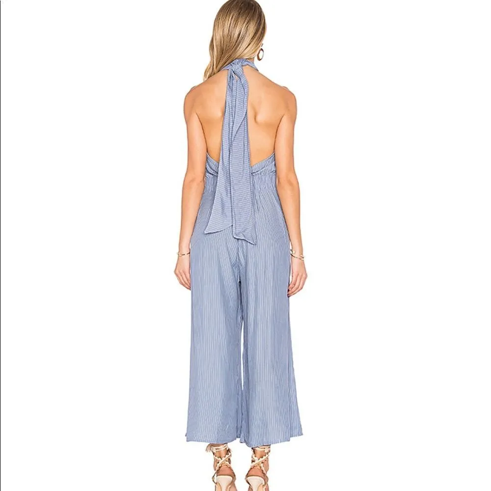 Faithfull Shore Halter Jumpsuit Oxford‎ Blue - Image 2