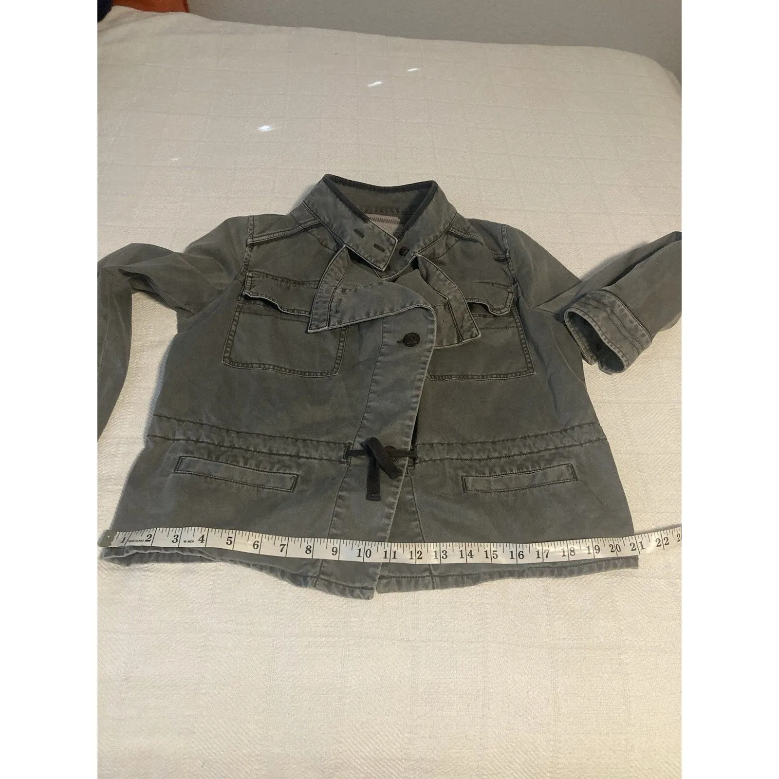 Anthropologie Jacket Grunge Acubi Utility Blokette Skater Gray Anorak Womens S - Image 7