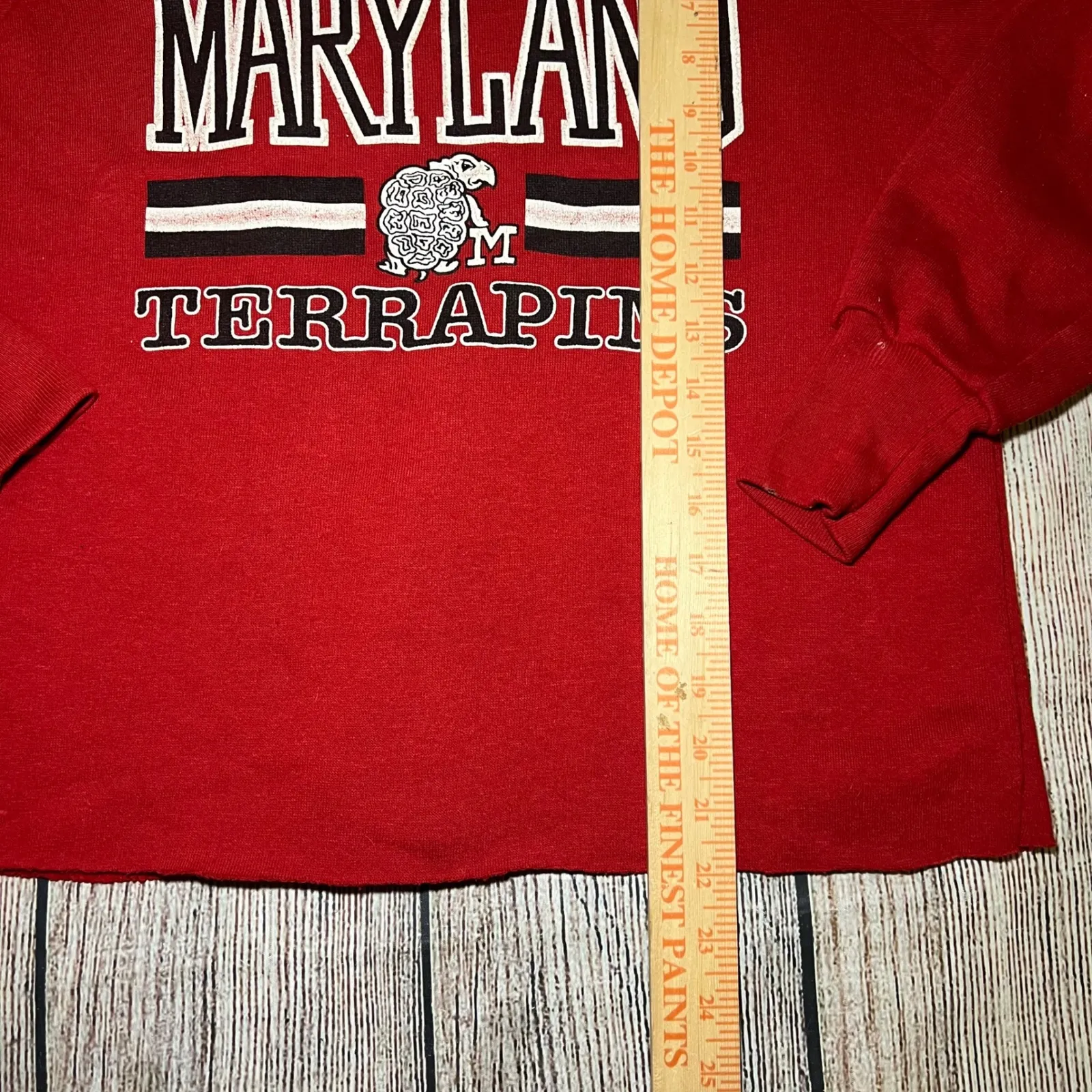 VTG 80s Healthknit Maryland Terrapins Sweater Womens‎ L USA Collegiate Cropped Red Size L - Image 7