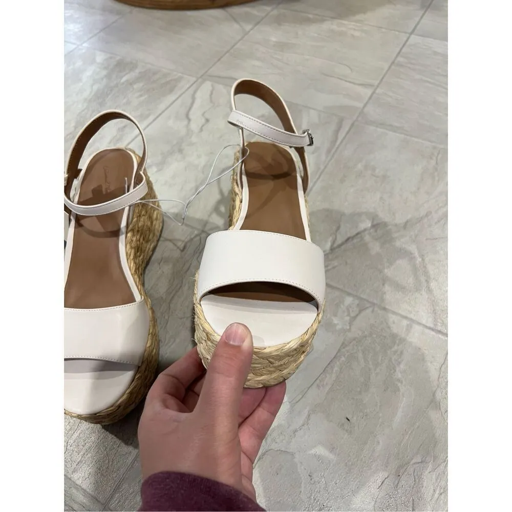 Universal Thread White Wedge Sandals Woman’s Size 11 NEW Memory Foam - Image 4