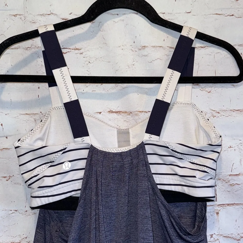 Lululemon Shirt Womens 8 Run Back On Track Tank Top Blue White Athletic - Image 6