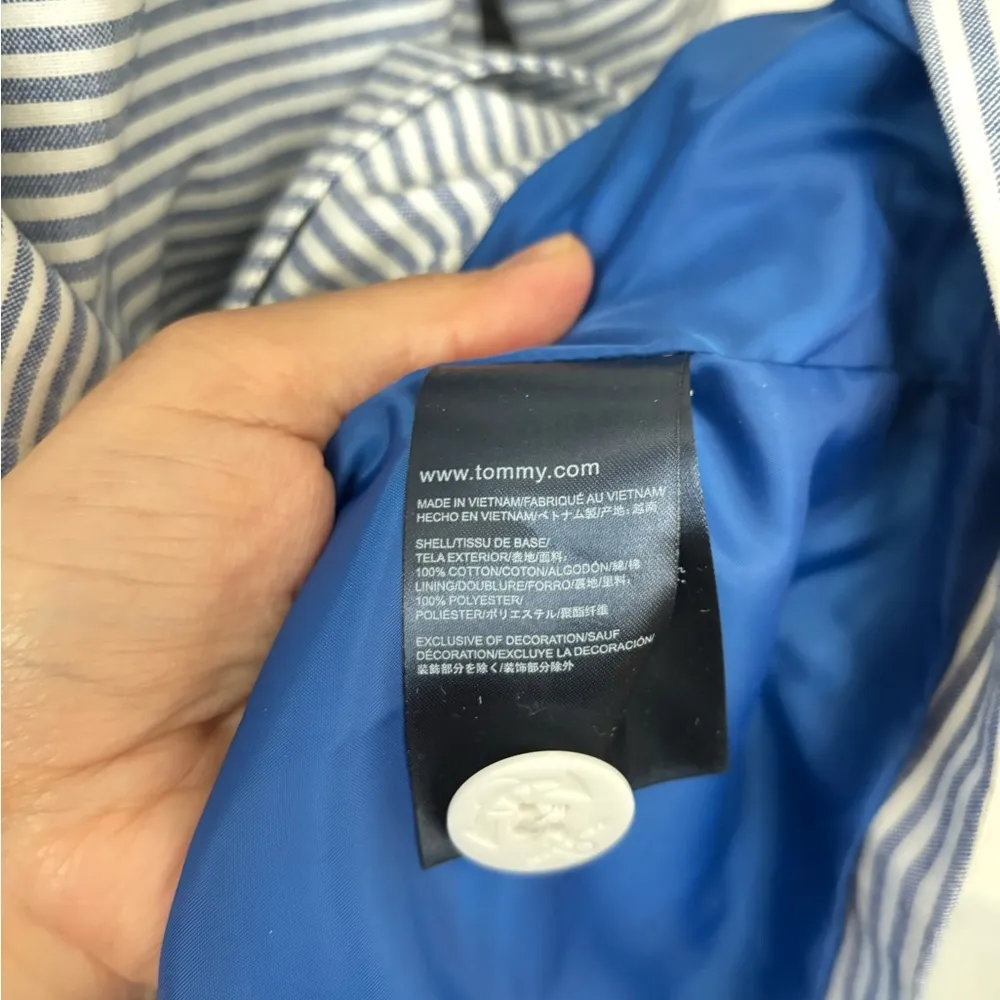Tommy Hilfiger striped Trench Coat Size S - Image 9