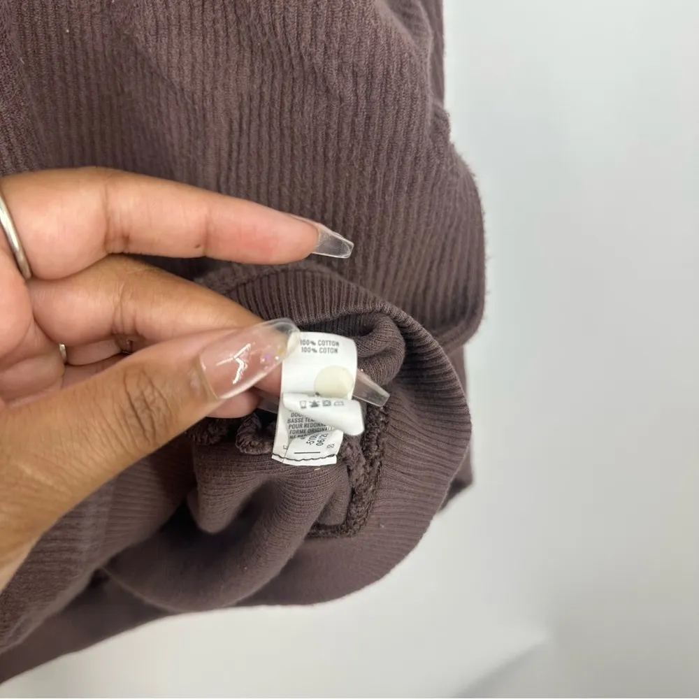 Aerie Brown Half Zip Pullover Sweatshirt Size Large Boho Comfy - Image 6