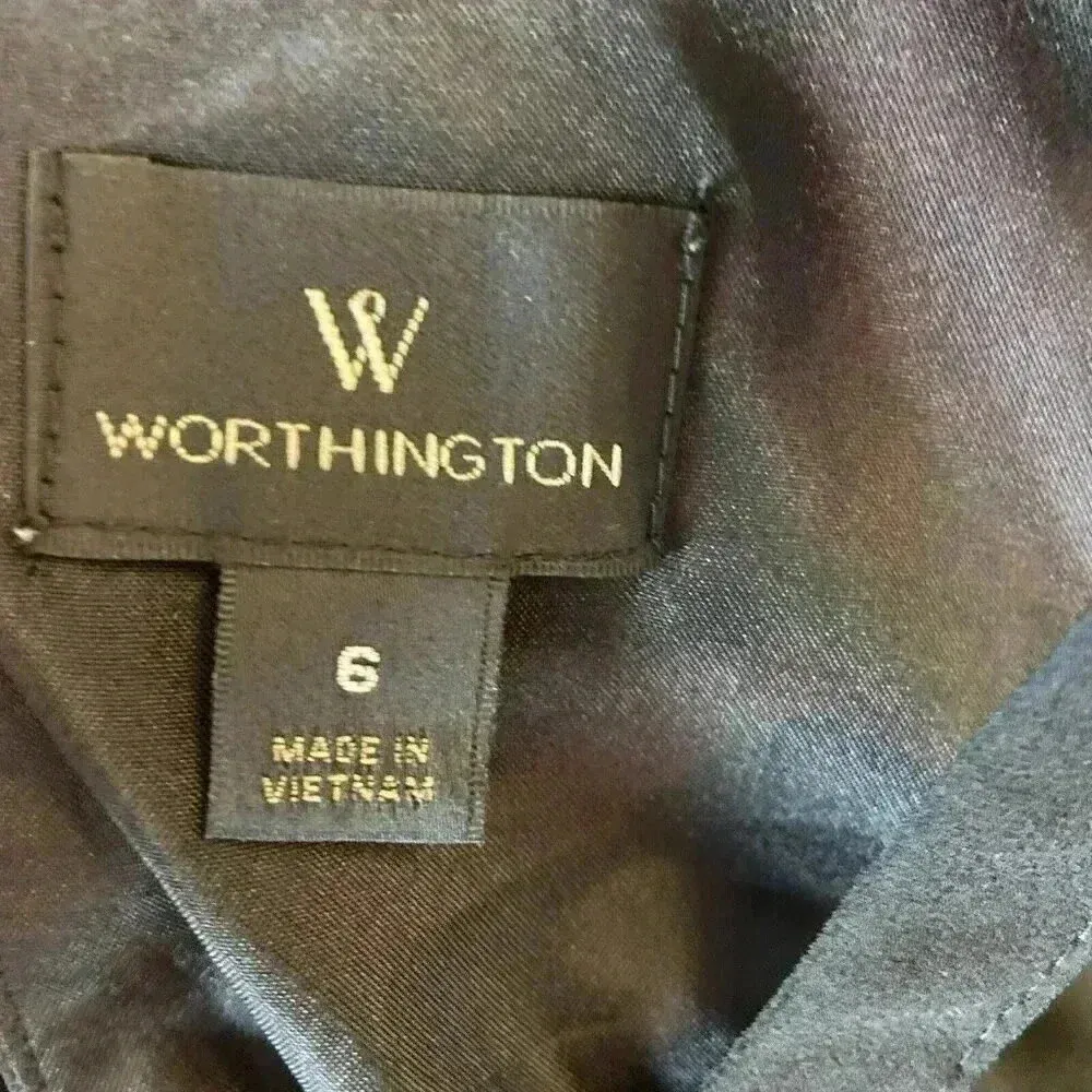 Worthington Tropical‎ Dress Size 6 Black Colorful Halter Cocktail Floral Resort - Image 3