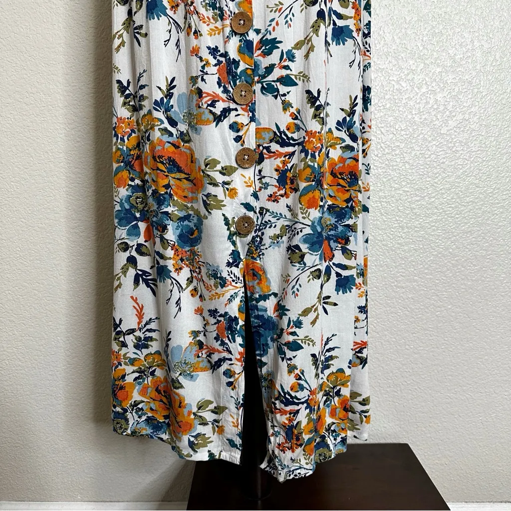 Angie Boho Floral Button Down Maxi Dress, Sz Small - Image 3