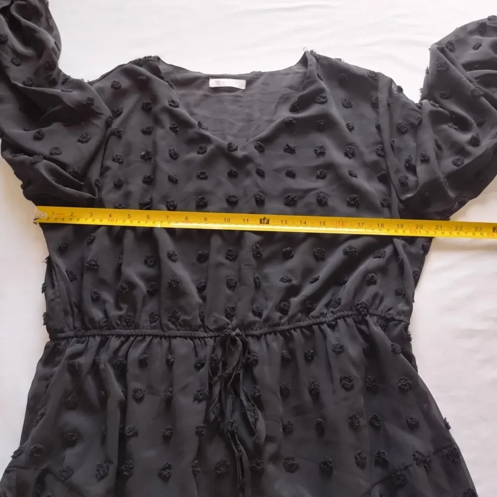 KIRUNDO Women’s Dress Long Sleeves V Neck Flowy Mini Dress Swiss Dot XL. - Image 9