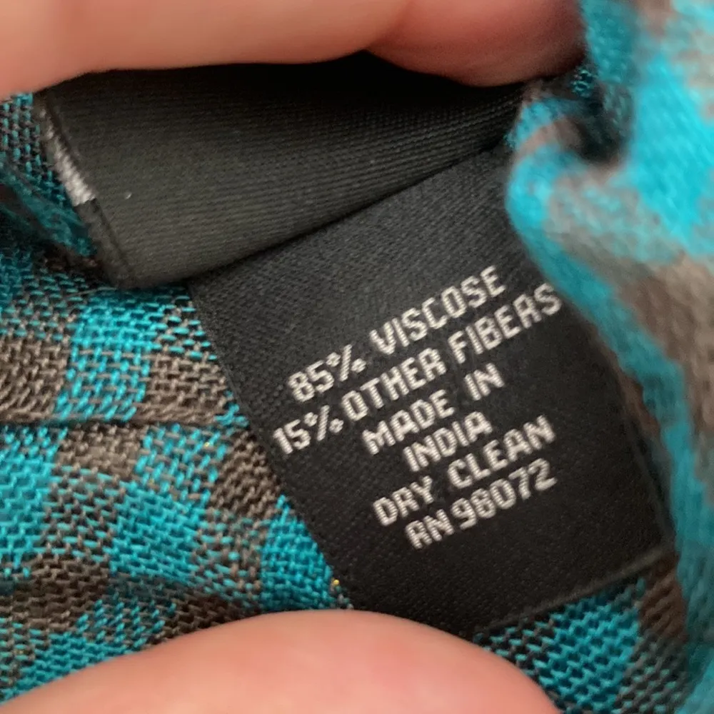 Cejon Teal Ruffled Fashion Scarf Gold Thread Double Layer Soft Stretchy Blue - Image 7