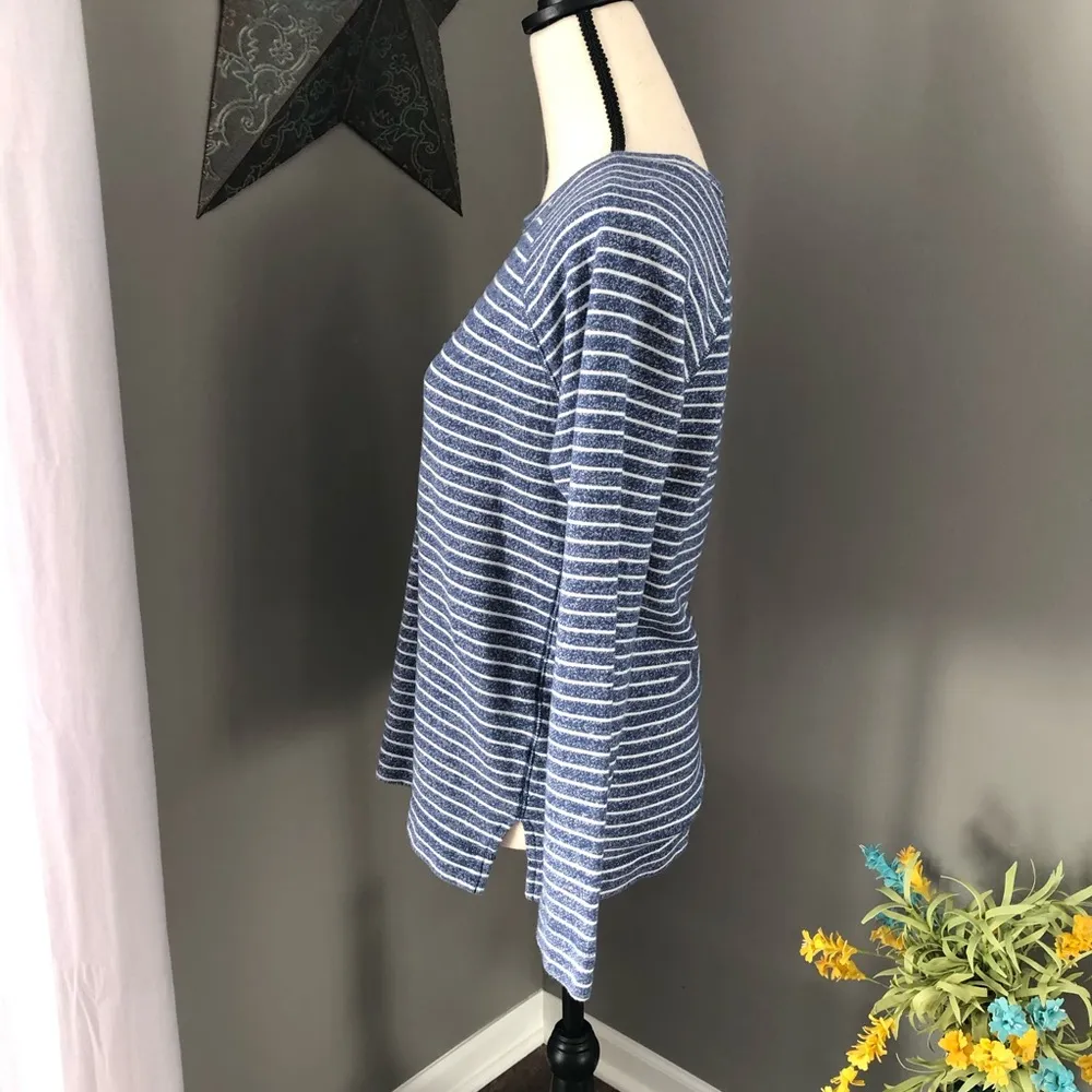 Banana Republic Pullover Striped Sweater Blue Sz Medium - Image 3