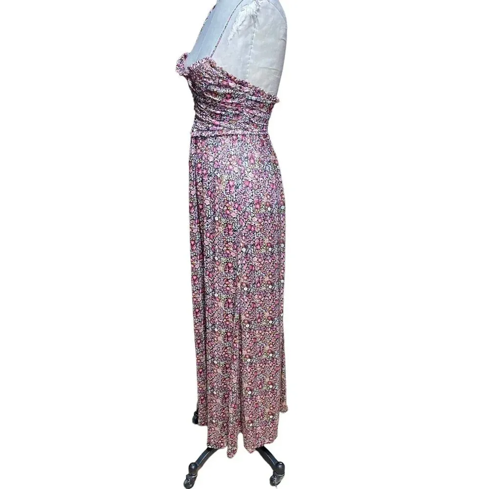 For Love & Lemons Joelle‎ Maxi Dress Pink Floral Print - Image 6