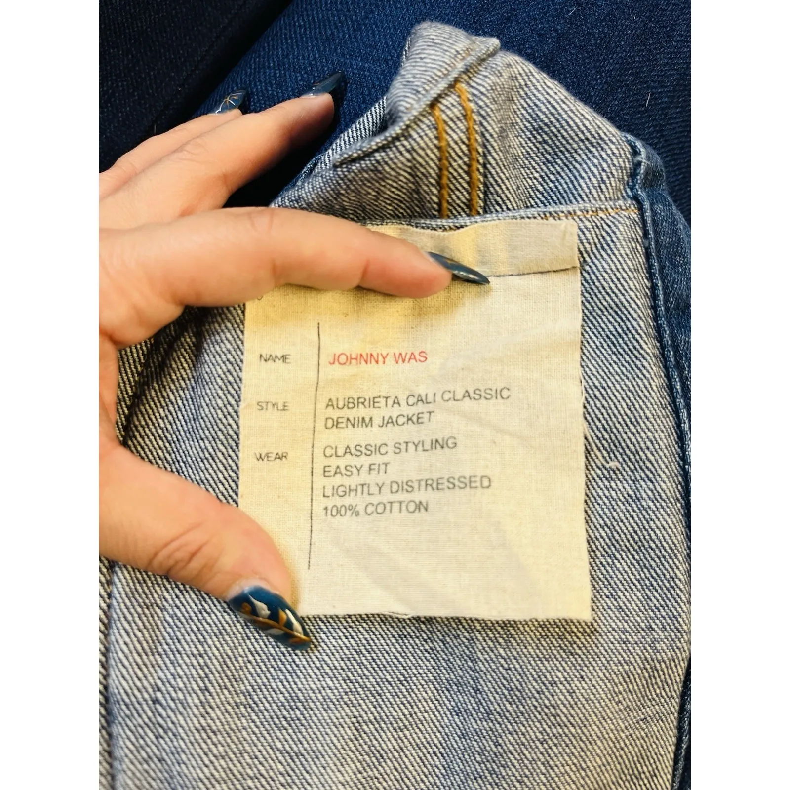 Johnny Was Aubrieta Cali Embroidered Denim Jacket Jean Boho Aztec Western - Image 7