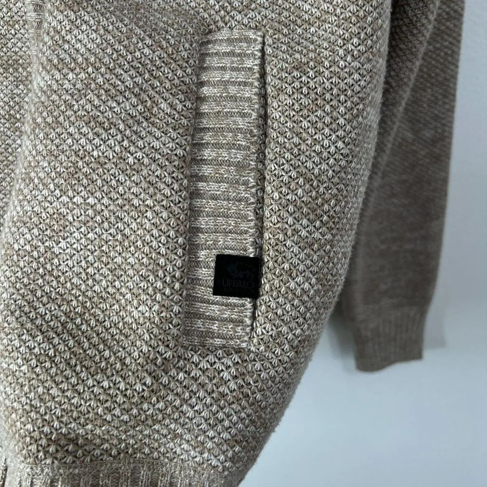 Buffalo David Bitton Mens Small Westony Knit Full Zip Jacket Brown Check Lined - Image 4