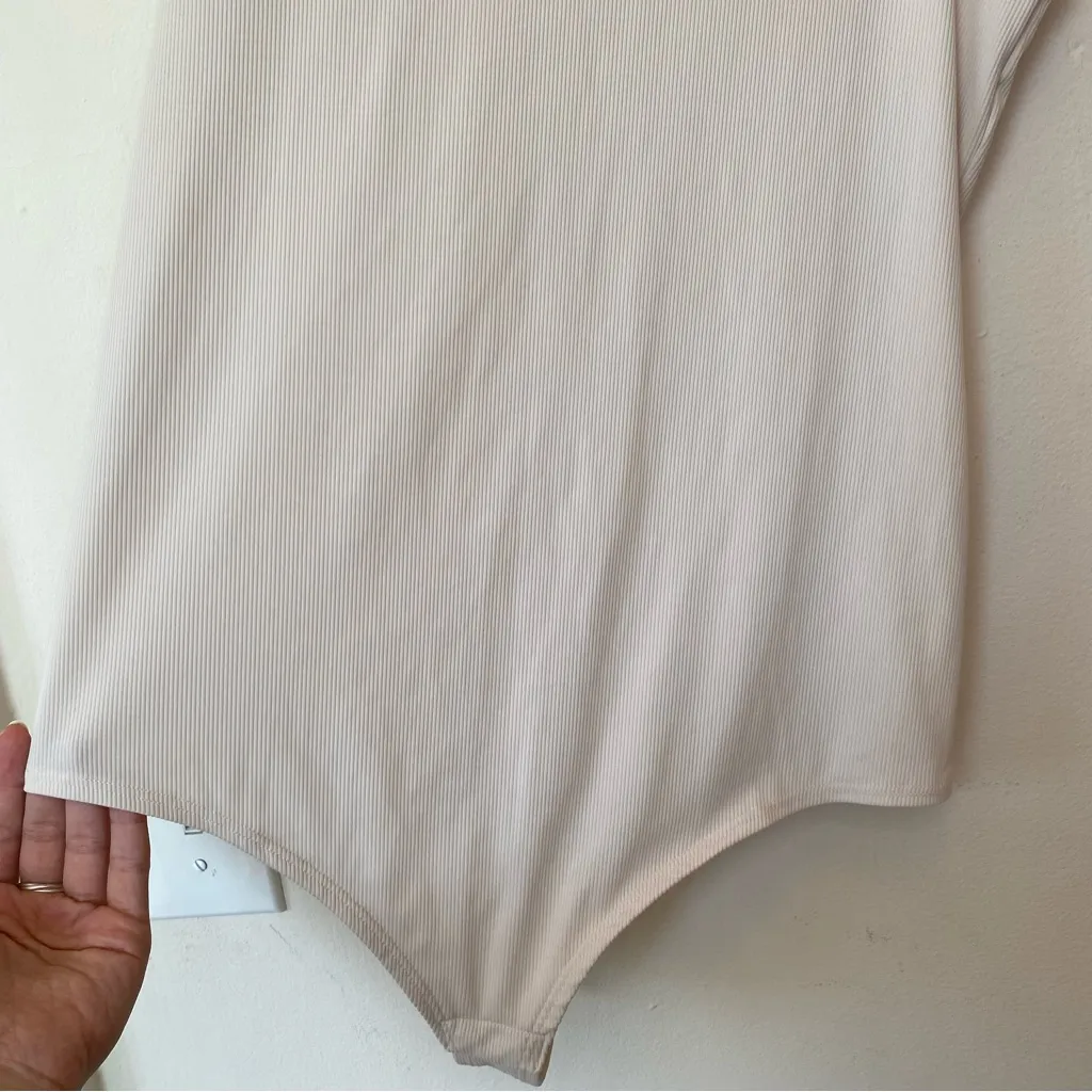 SPANX Suit Yourself Ribbed Mock Neck Sleeveless Bodysuit Parchment Beige Sz XL - Image 9