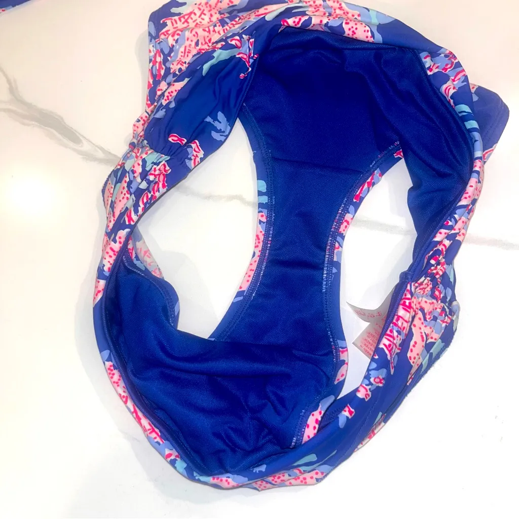 Lilly Pulitzer Borealis Blue Swim on Over Bliss Halter Tankini and Bottoms SET 8 - Image 9