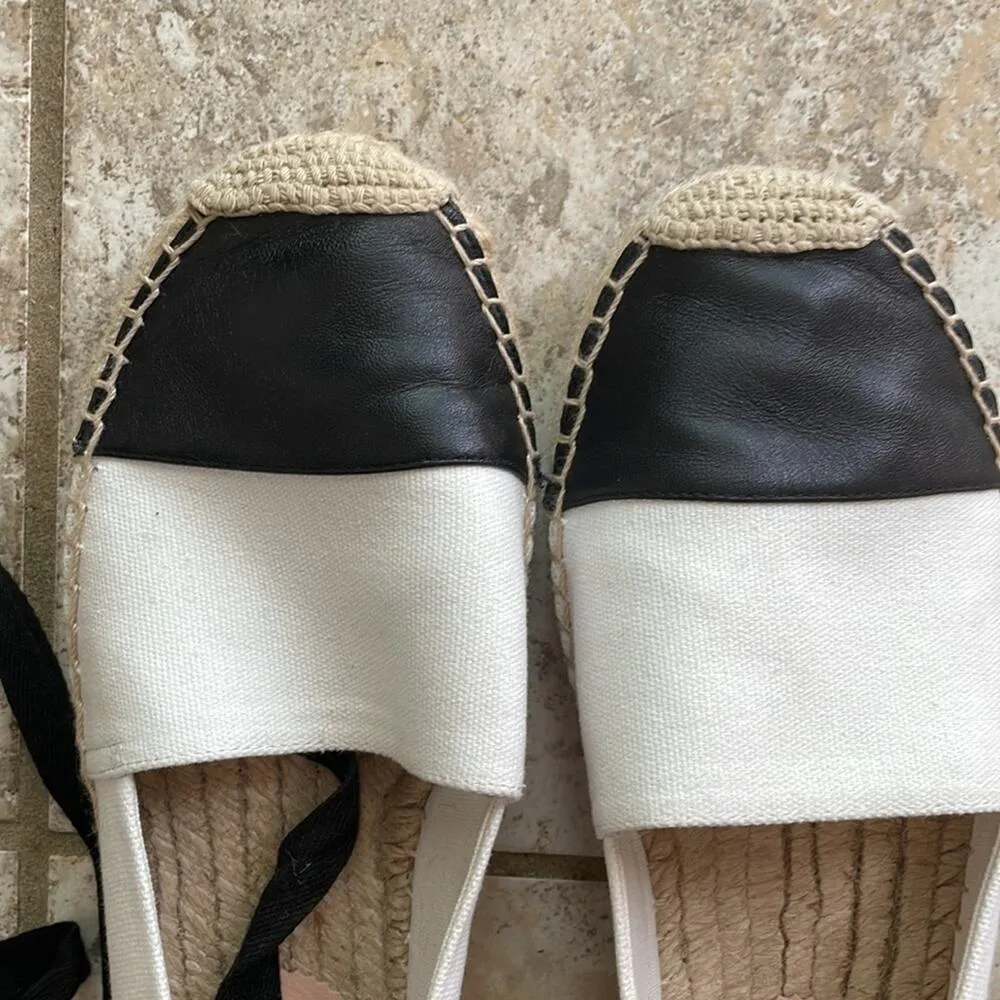 J.CREW Canvas Espadrille Flats with Leather Cap Toe - Image 3