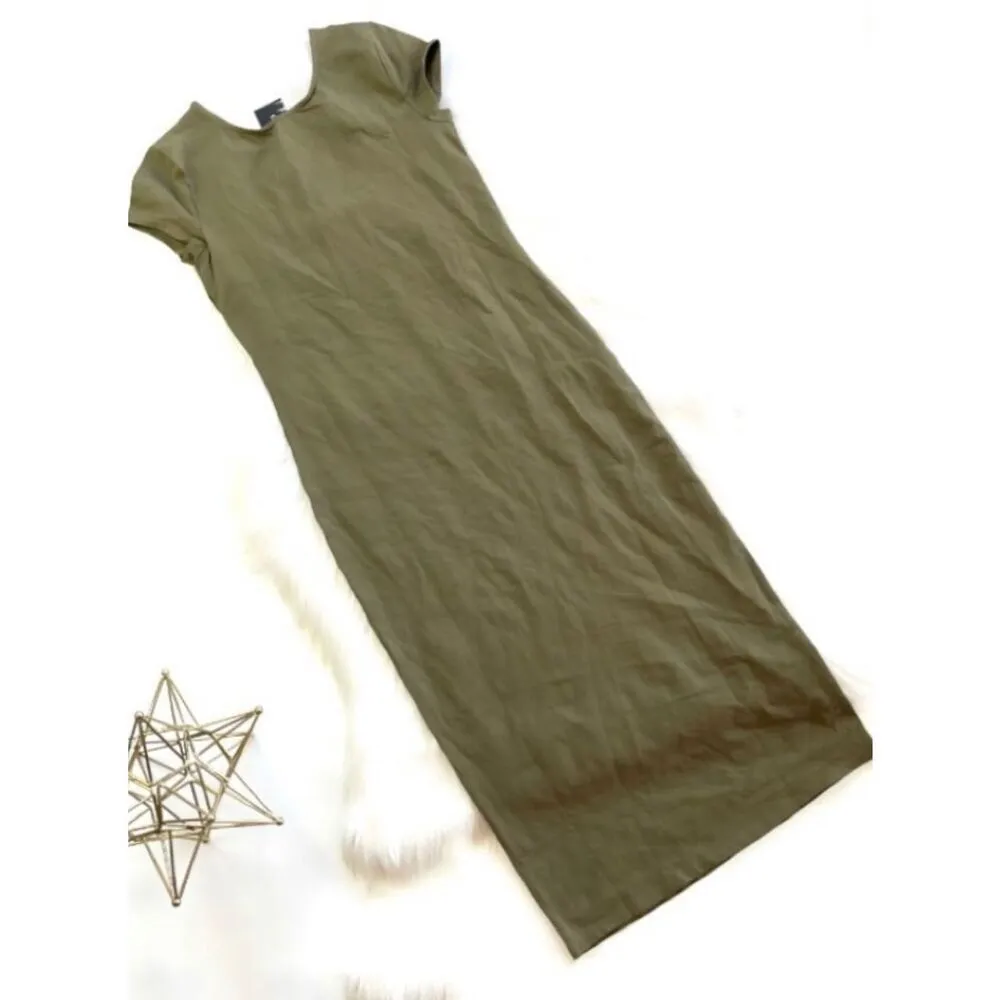 NWT Womens Our Heritage Khaki Green U Back Bodycon Dress - Image 7
