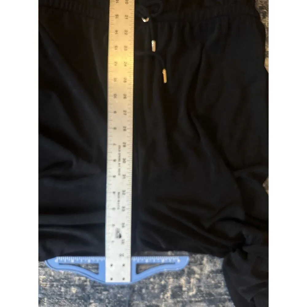 Chicos Travelers Jumpsuit Tie Waist Wide Cropped Leg Size 20/22 Black Slinky NEW - Image 6