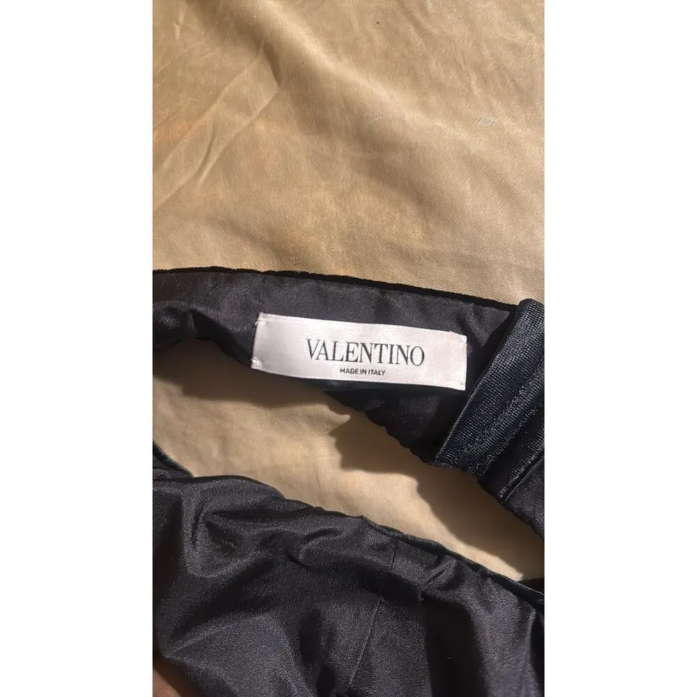 Valentino Velvet Halter Crop Top Black Size 10 - Image 4