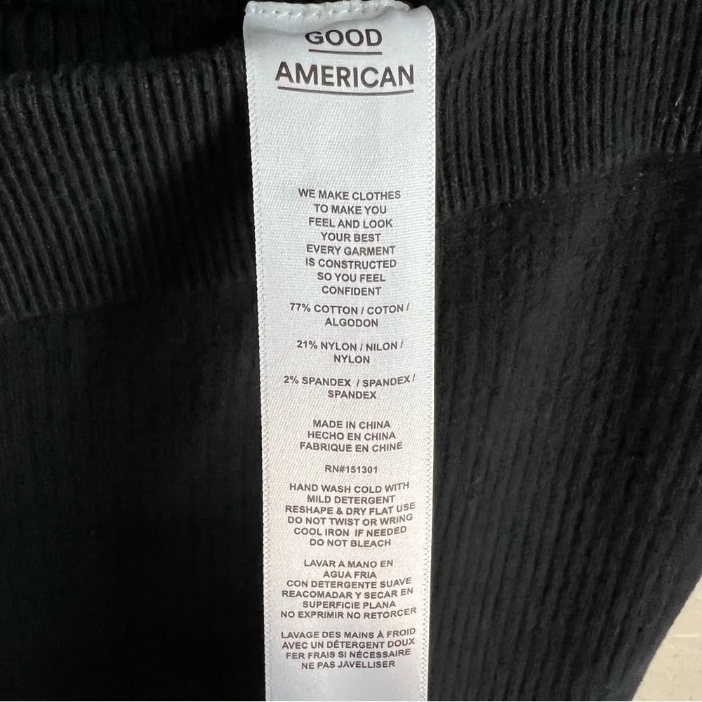 Good American Black Ribbed Slim Flare‎ Pull On Pants - Image 5