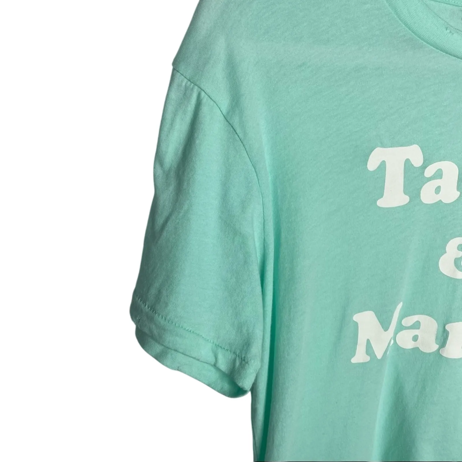 Wildfox Tacos & Margs Happy Hour Keke Short Sleeve Graphic T-Shirt Medium Green - Image 5