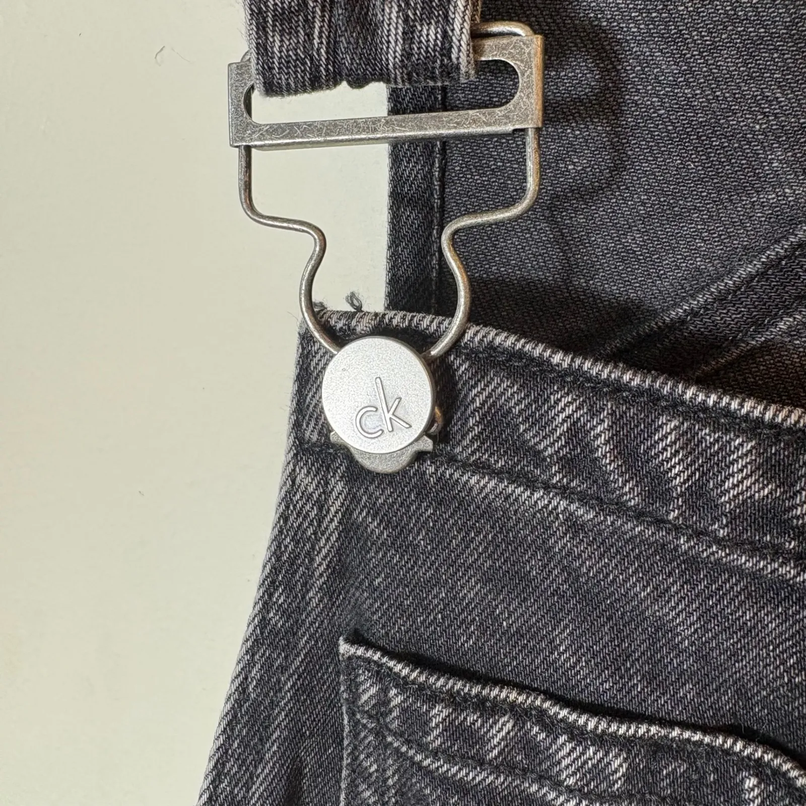 Calvin Klein Jeans Black Denim Overalls Dress Mini Size XS‎ - Image 5