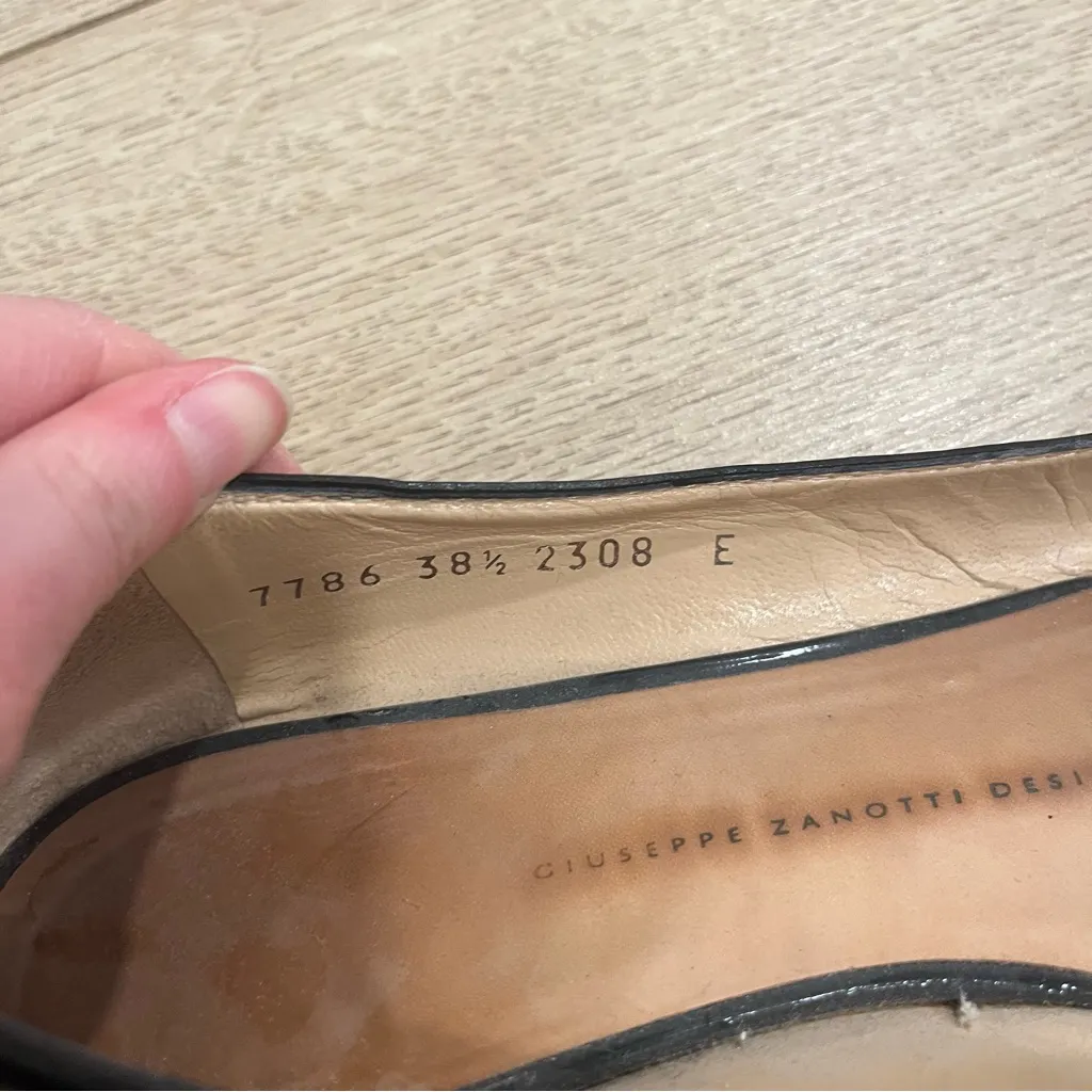 Giuseppe Zanotti Design Black Patent Leather Buckle Ballet Flats Size 38.5/8.5 - Image 10