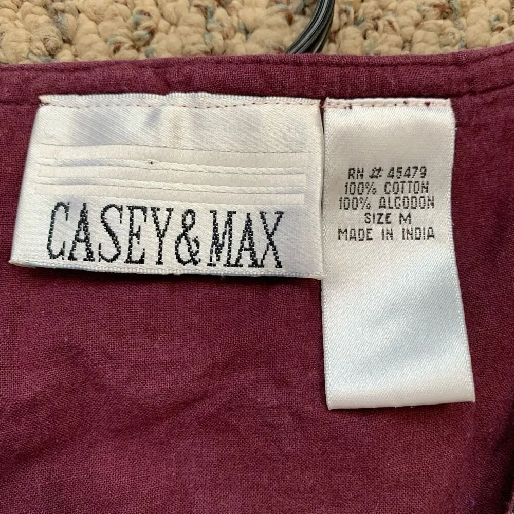 Vintage Casey & Max Vest Multicolor Floral Patchwork Checkered Tie Waistcoat Black Size M - Image 9