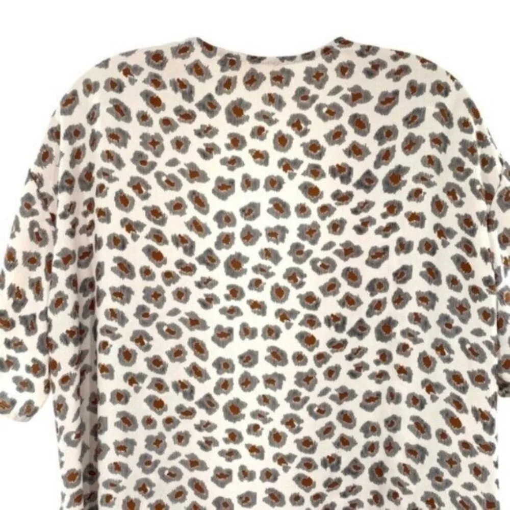 Listicle  Leopard Print Open Front Long Animal Print Kimono Duster - Image 11