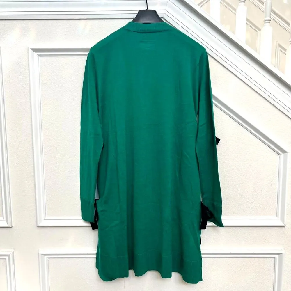 NWOT $650 Maison Margiela Women's Side Bow Wool Blend Cardigan Sweater Sz L MM6 Green Size L - Image 9