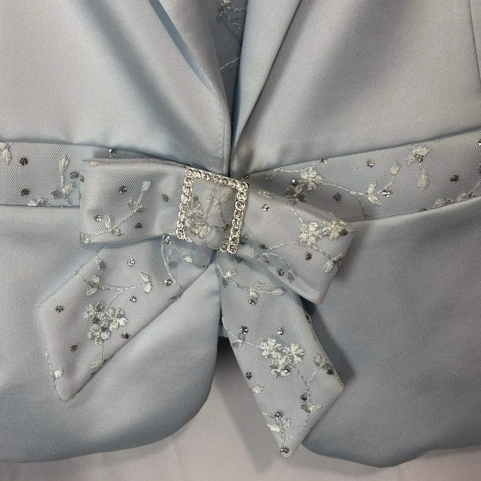 Vintage CW Designs Y2K Baby Blue 3 Pc Suit Jacket Blazer Top Skirt Sparkle Tulle Size undefined - Image 4