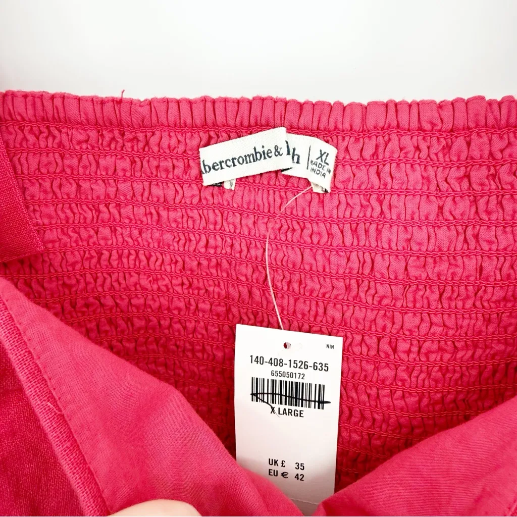 NWT Abercrombie & Fitch Linen Blend Tank Topo XL Pink - Image 5