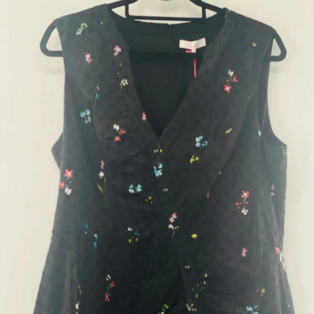 01.Parker Candy Black Floral Embroidered Eyelet Sleeveless High-Low Dress 14 NWT - Image 11