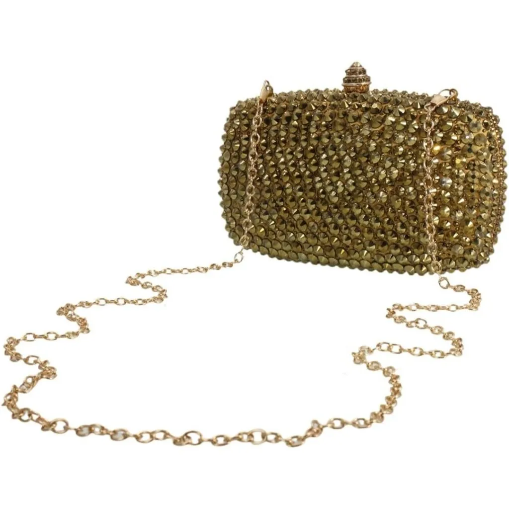 ⚡ Women's Gold Rhinestone Diamond Glitter Shining Evening Crossbody Bag - Image 7