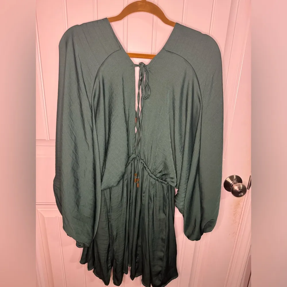 Free People Emerald Green Arzel Mini Dress - Image 5