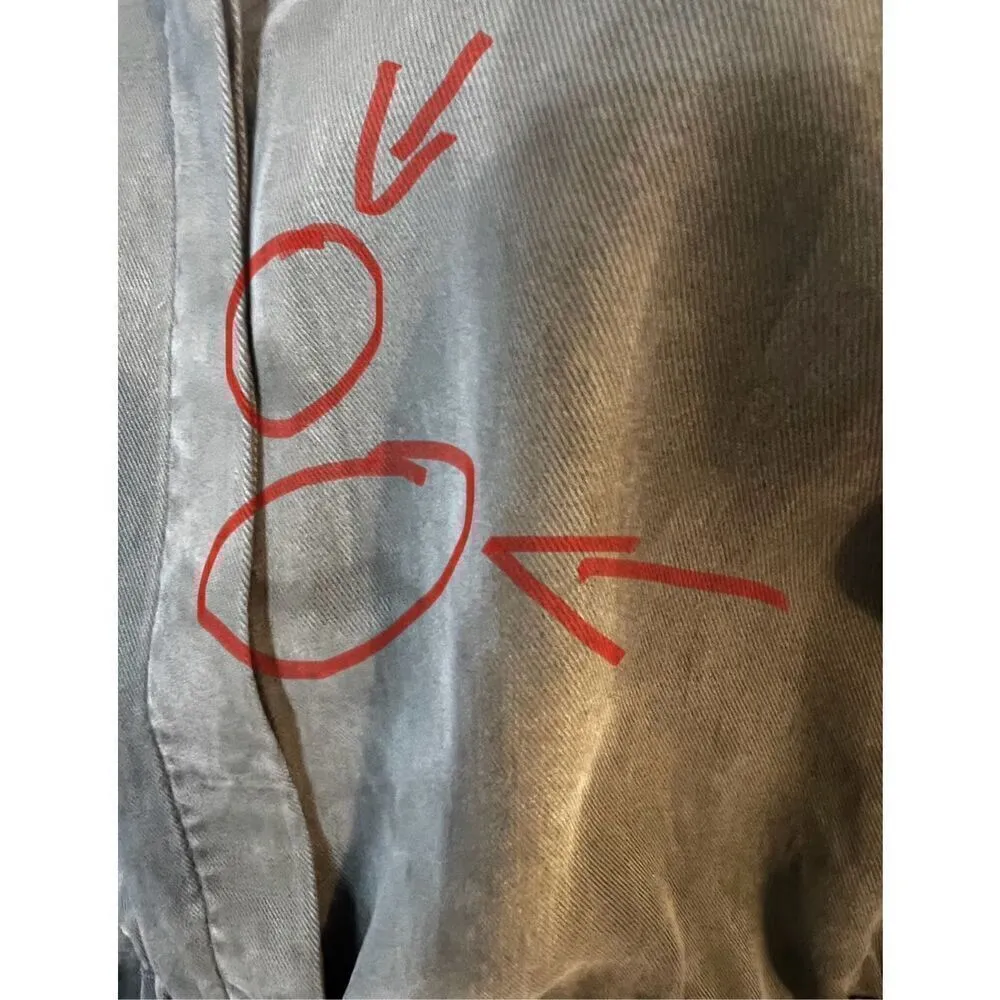 A New Day Chambray Shirt Dress Size M Women Green  Button Up Drawstring Waist - Image 4