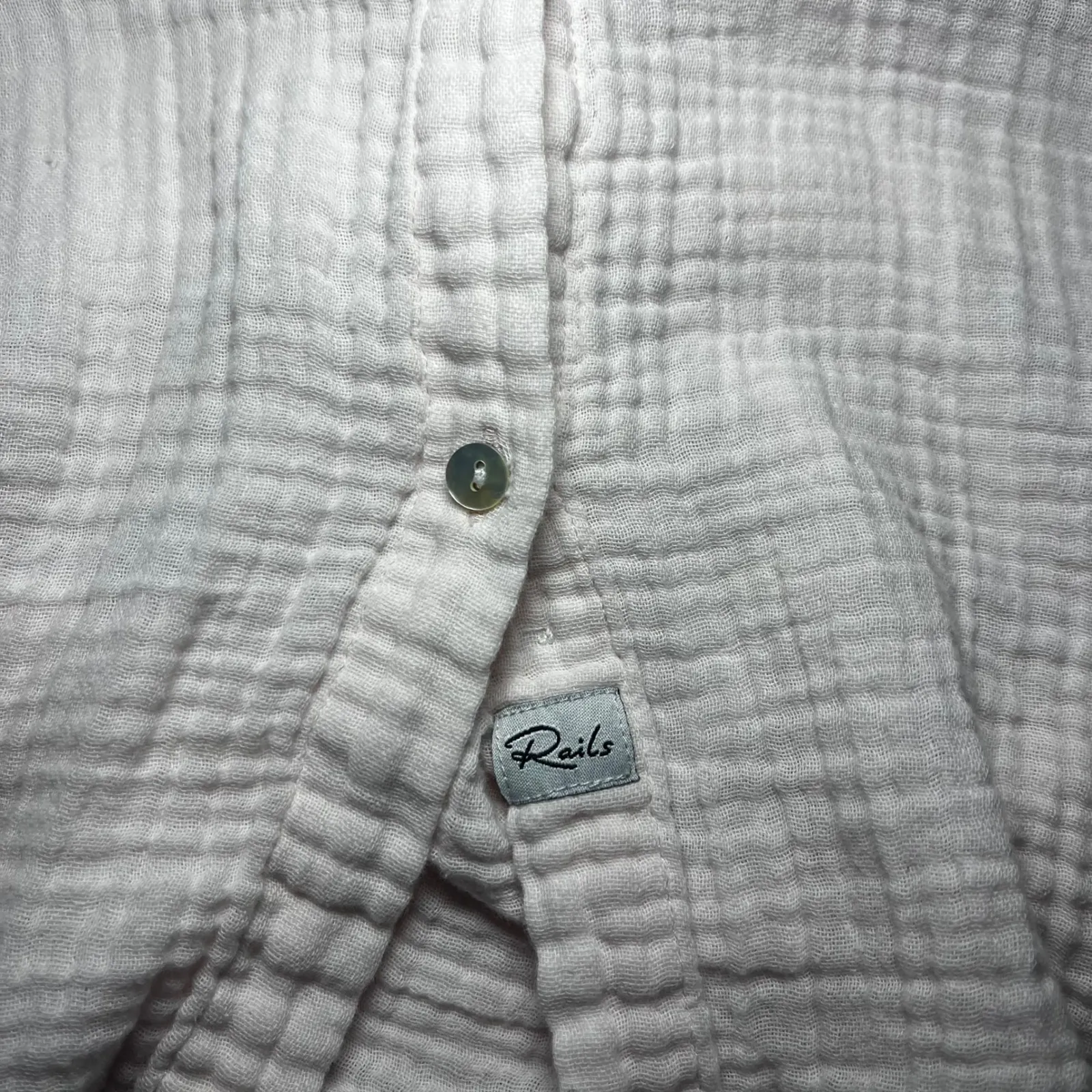 Rails Ellis Shirt In Petal Pink Gauze Organic Cotton Long Sleeve Button Down XS - Image 10